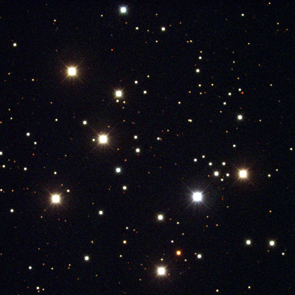 Photograph of Cooling Tower Cluster (M29), an open cluster in Cygnus