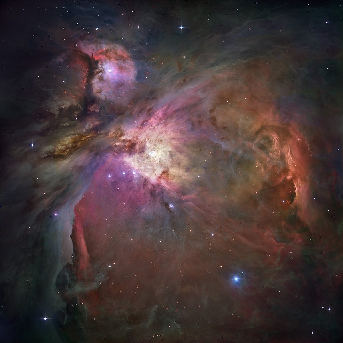 Photograph of Orion Nebula (M42), an emission nebula in Orion