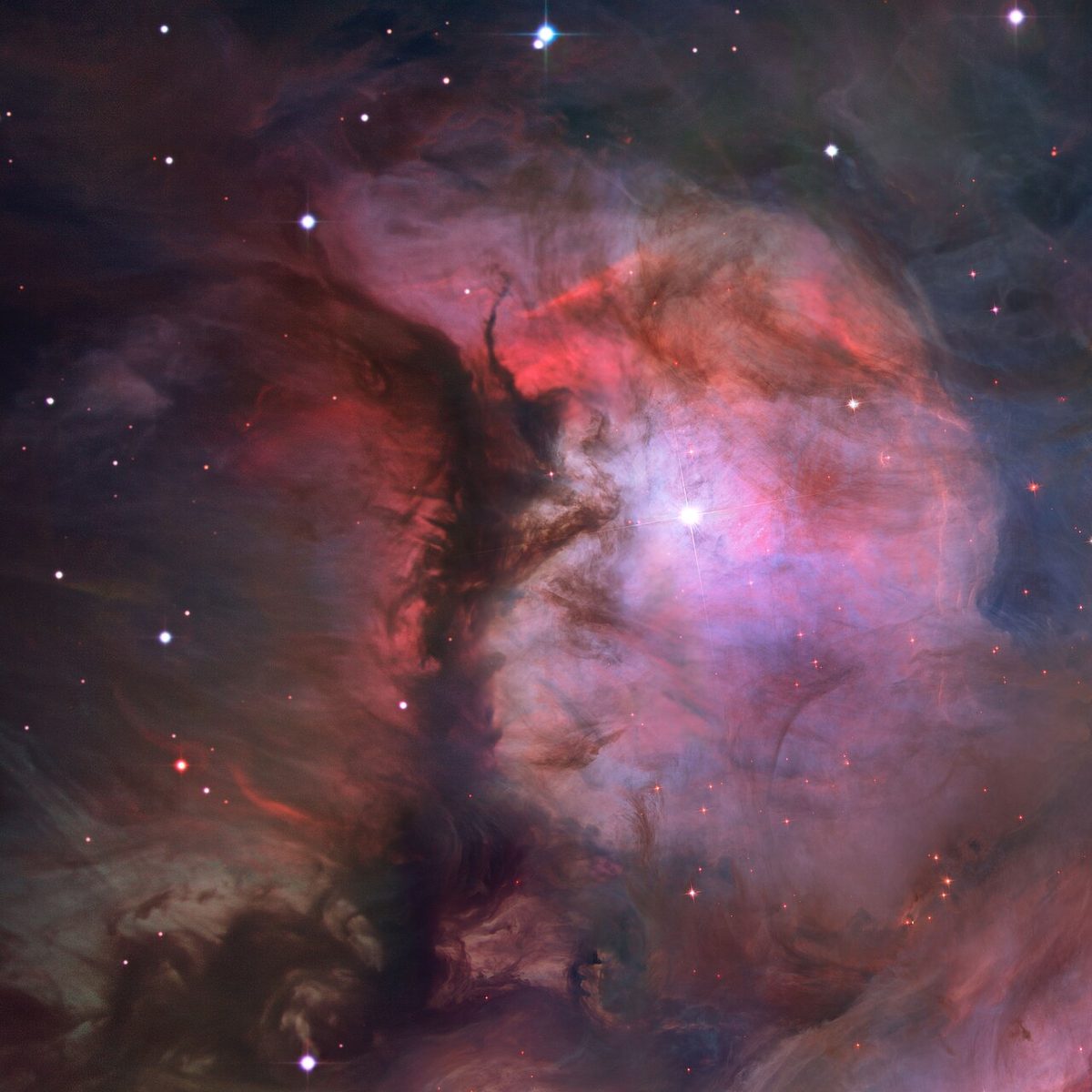 Photograph of De Mairan's Nebula (M43), an emission nebula in Orion