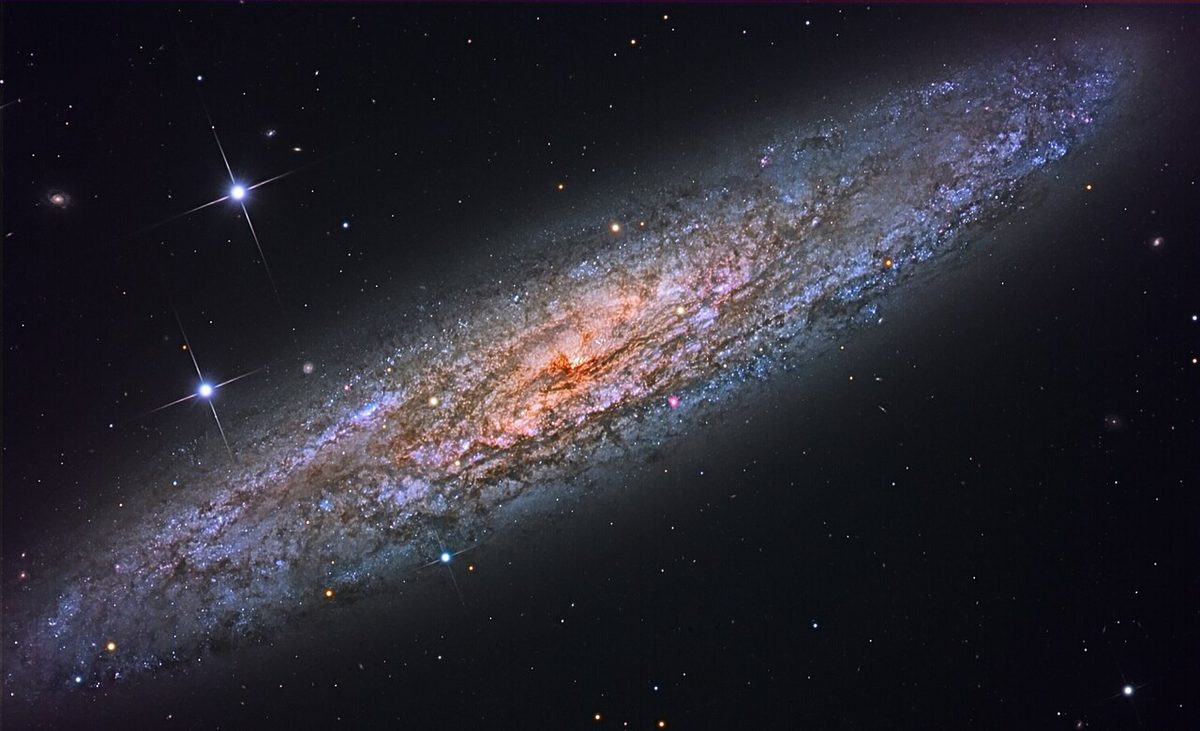Photograph of Sculptor Galaxy (NGC 253), a spiral galaxy in Sculptor