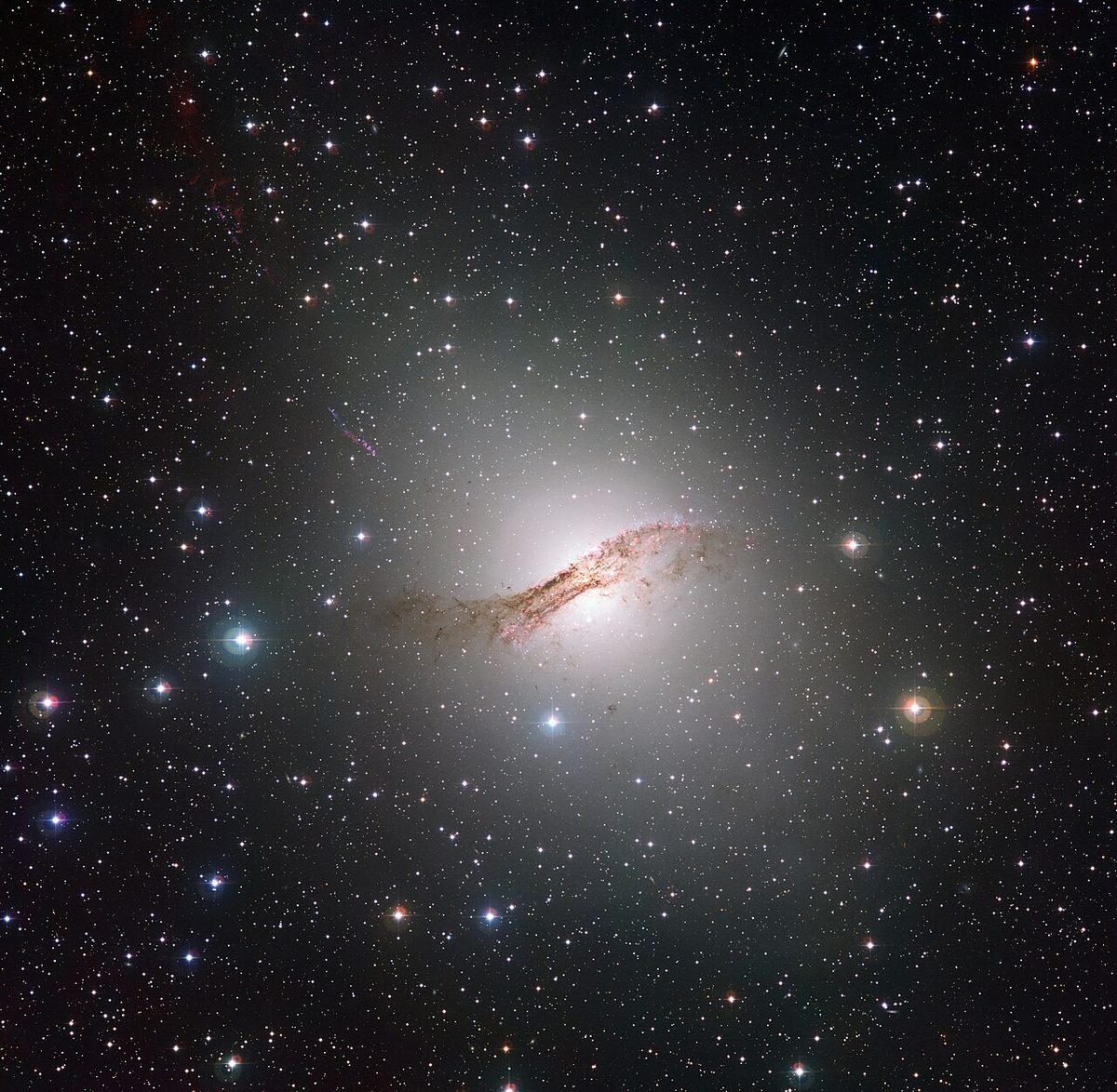 Photograph of Centaurus A (NGC 5128), an elliptical galaxy in Centaurus