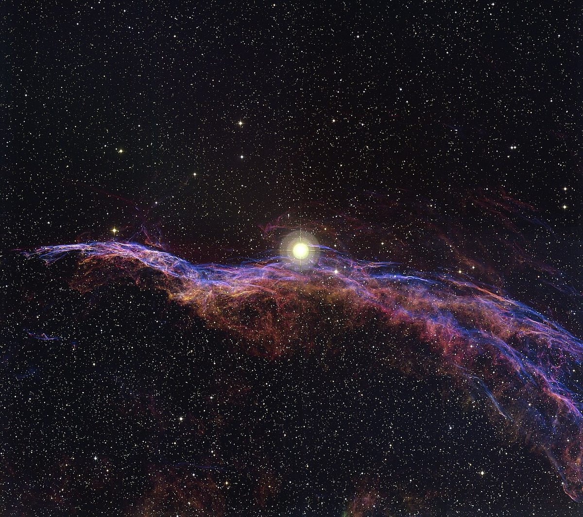Photograph of Witch's Broom (West Veil) (NGC 6960), a supernova remnant in Cygnus