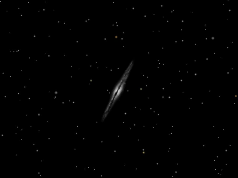 Photograph of Silver Sliver Galaxy (NGC 891), a spiral galaxy in Andromeda